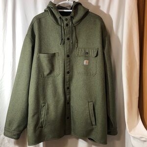 Carhartt Men's Moss Rain Defender Relaxed Fit Hooded Shirt Jacket, 3XL